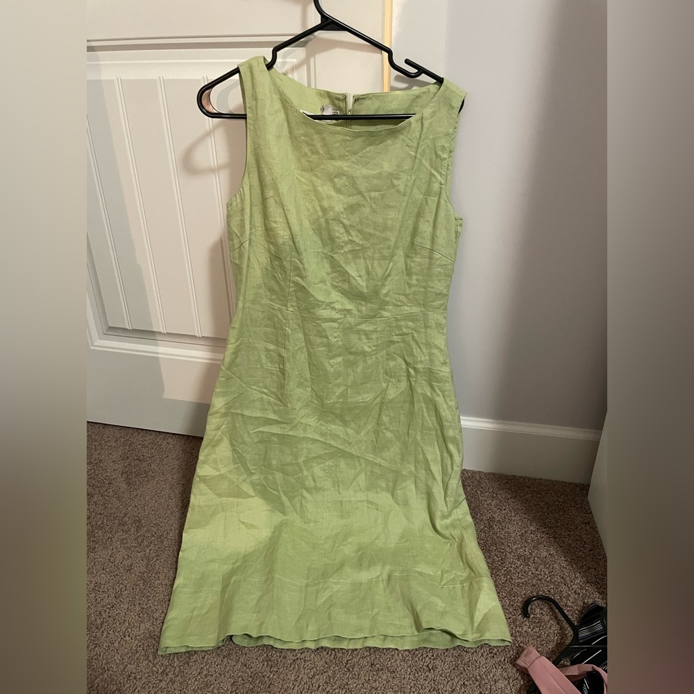 Green linen dress size 10